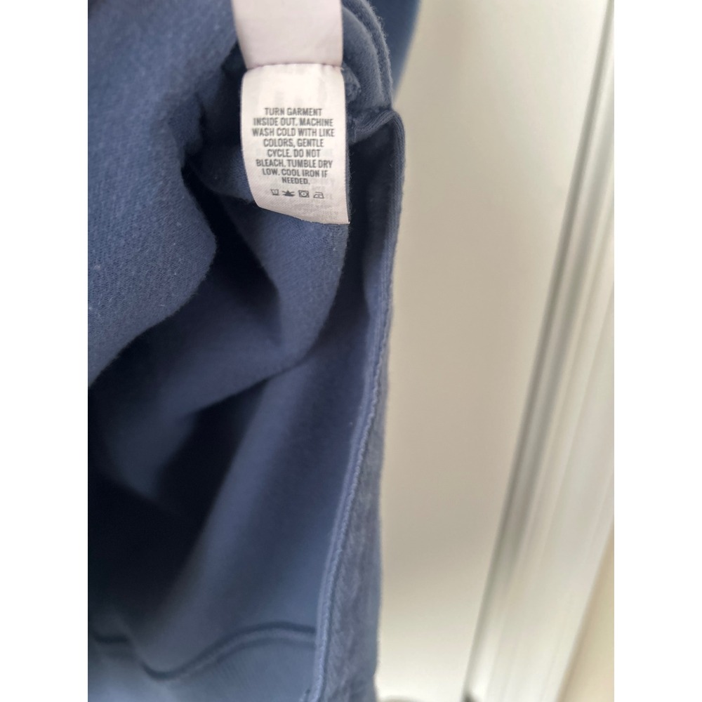 Aerie Oversized Blue Fleece Crewneck Sweatshirt Side Slits Large - Picture 5 of 6